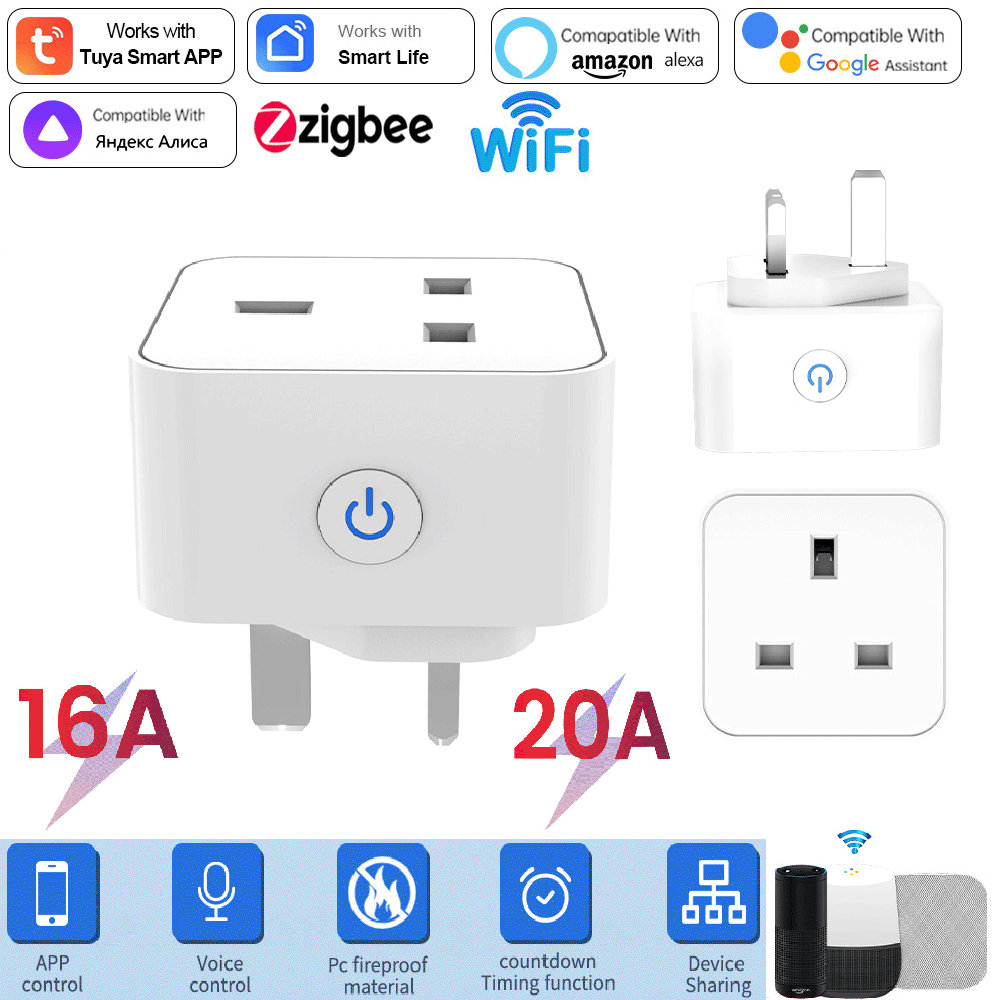Smart Home Wiser - Tuya Smart Socket 16A/20A WiFi of