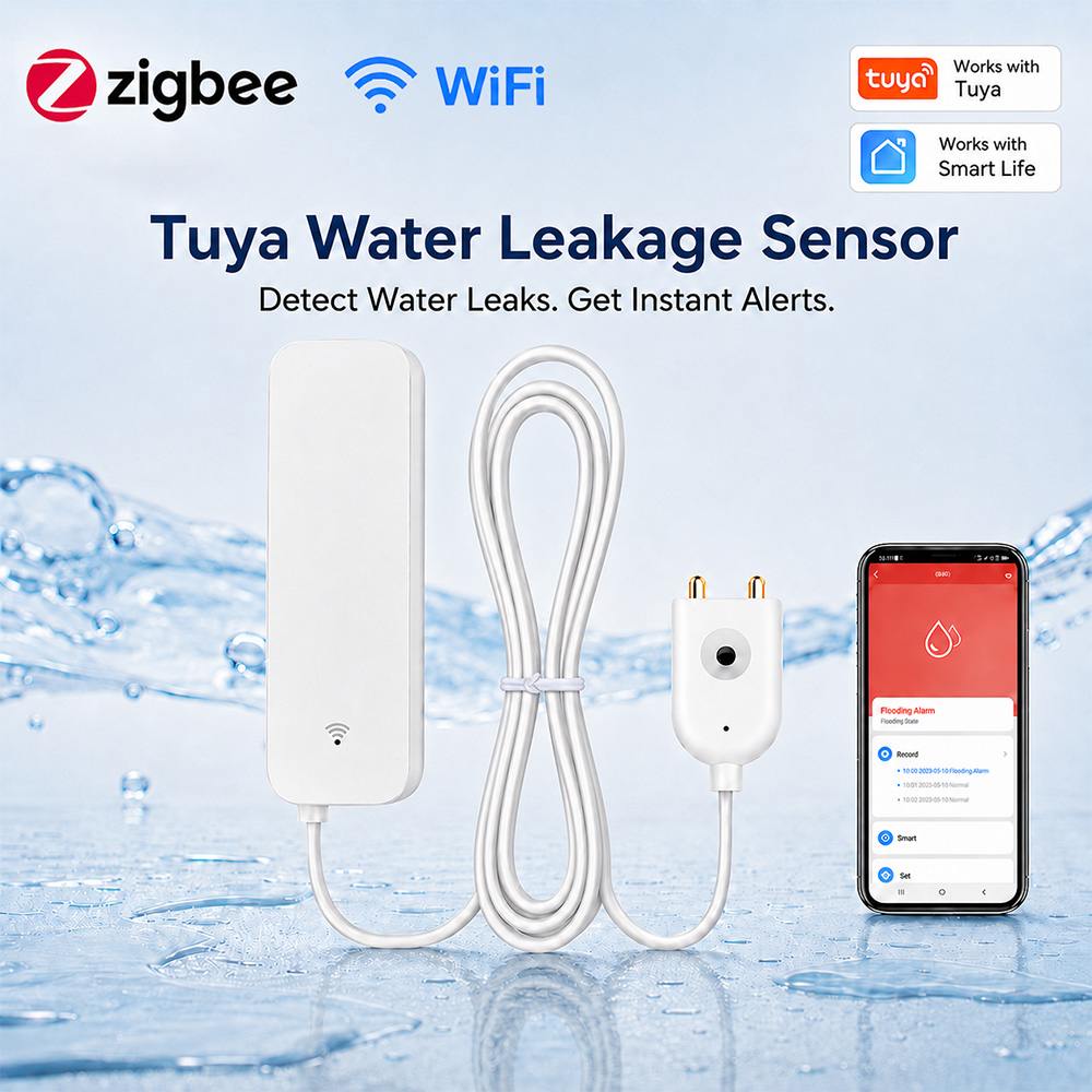 Wifi Water Sensor - ZigBee WiFi Waterleksensor Overstromingslekkage Alarmdetector Tuya