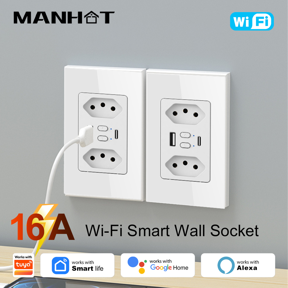 Smart Home Yale - MANHOT Wifi Smart Brazil Socket Switch