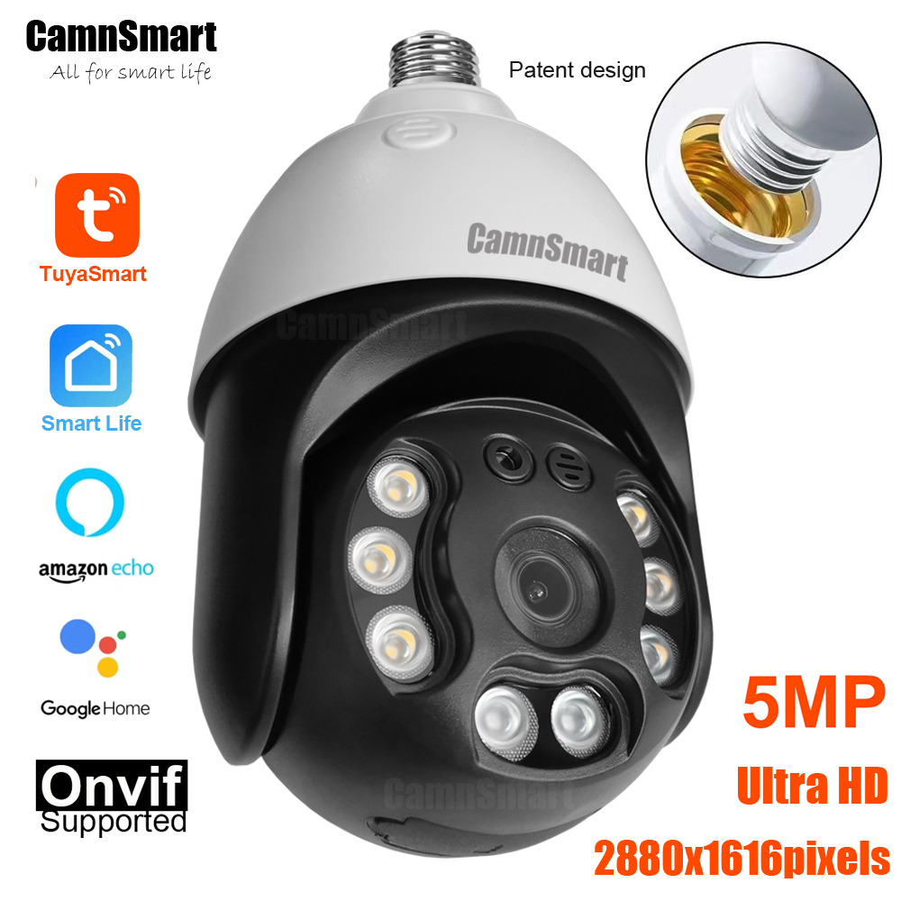 Smart Home Cctv Camera - Camnsmart Tuya 5MP Alexa Wifi Lamp
