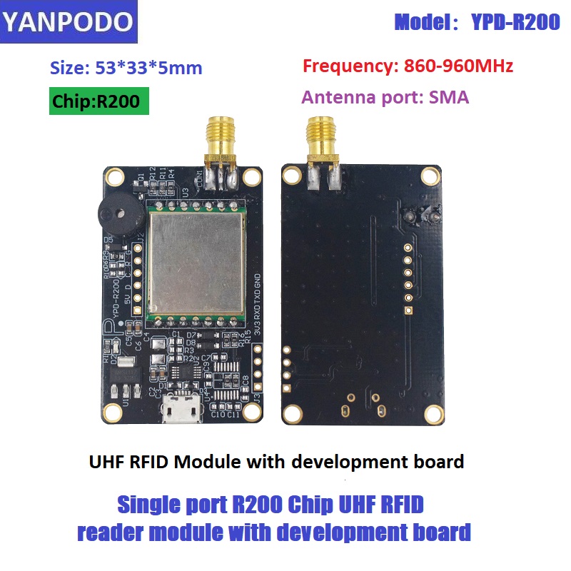 Smart Home Raspberry Pi - R200 Chip UHF RFID-lezermodulebord met antenne