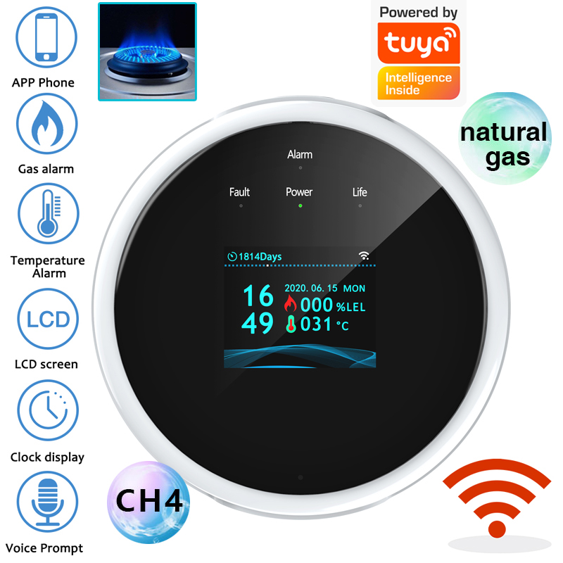 Smart Home Automation System - 2.4G WiFi Gasalarmsensor Brandbaar gasdetector Werkt