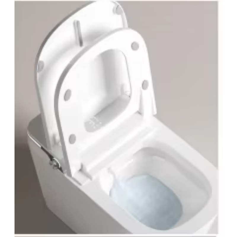Wit slim toilet met vierkante  - Smart Home Hotel recensie en prijs