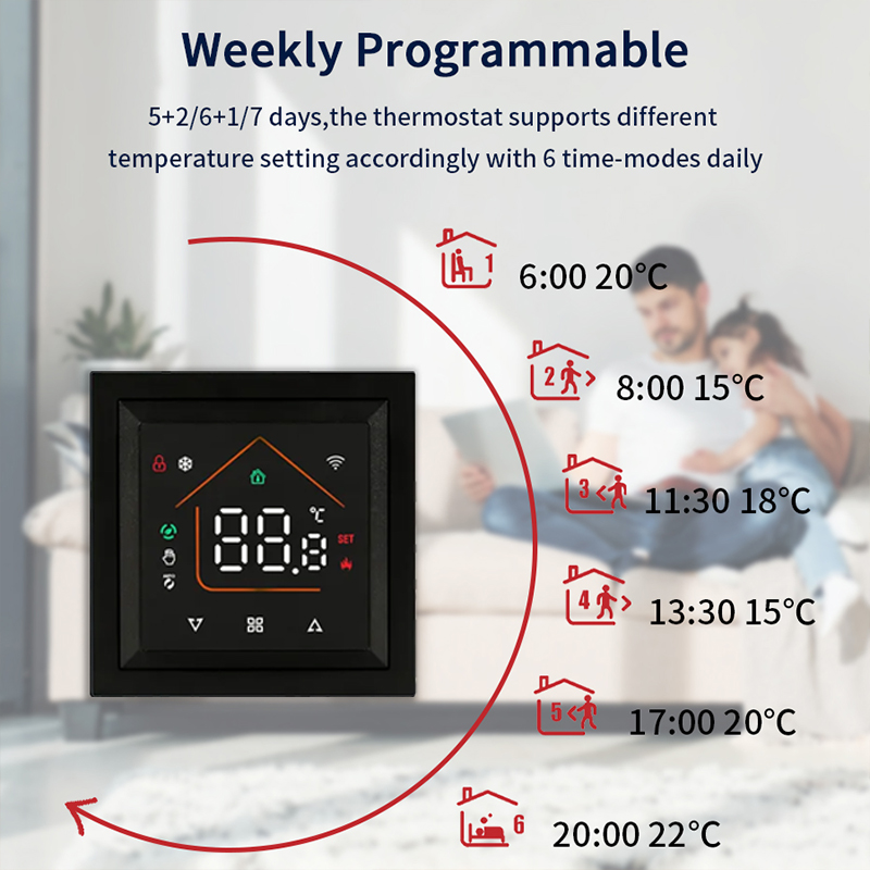 Slimme WiFi-thermostaat werkt  - Smart Home Automation System recensie en prijs